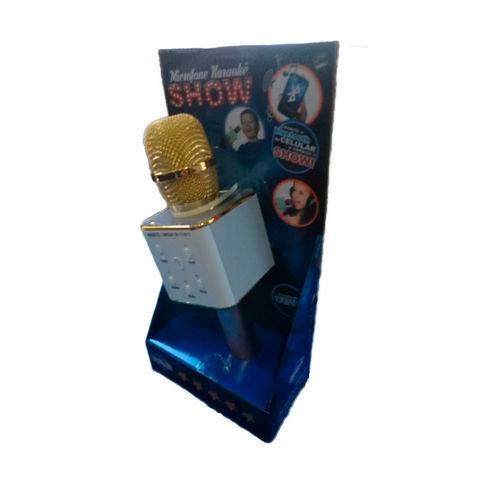 Microfone Karaokê Show Bluetooth - Dourado - 036739
