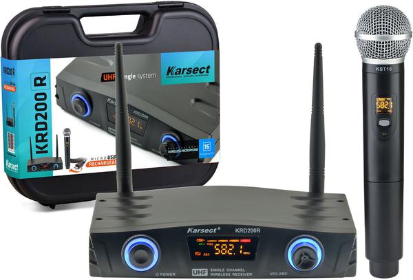 Microfone Karsect KRD-200R Sem Fio UHF