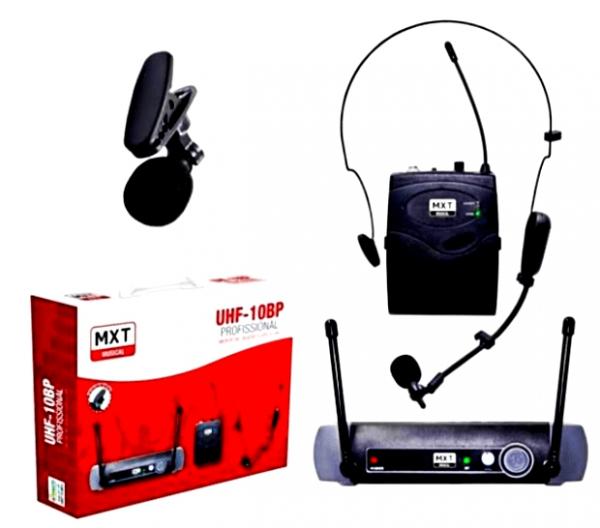 Microfone Lapela Sem Fio Headset Mxt Uhf-10bp Profissional Frequência 517.6 Mhz - Mxt Musical