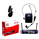Microfone Lapela Sem Fio Headset Mxt Uhf-10bp Profissional Frequência 517.6 Mhz
