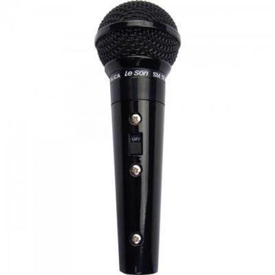 Microfone LESON com Fio Cardióide Preto Metálico SM58B.