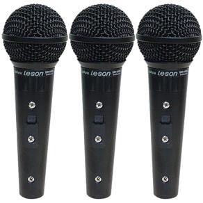 3 Microfone Leson Sm58 P4 Vocal Profissional BLK