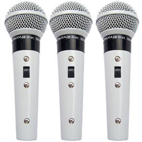 3 Microfone Leson Sm58 P4 Vocal Profissional WHT