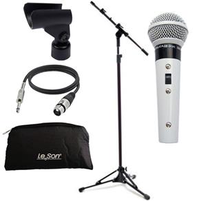 Microfone Leson Sm58 P4 WHT + Pedestal Rmv Psu0090