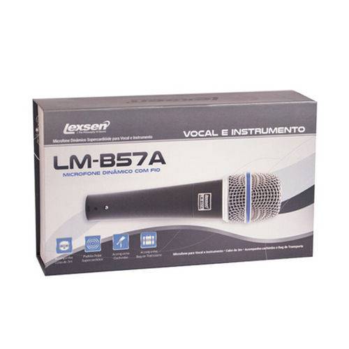 Microfone Lexsen Dinâmico Supercardióide LM-B57A - AC1563