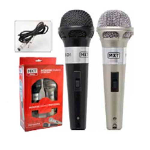 Microfone M-201 Par Preto/prata Plastico C/fio Mxt 541024