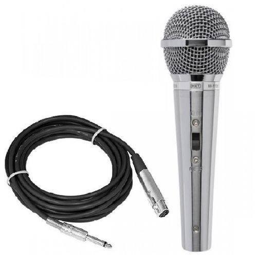 Microfone M-1138 Prata Metal Cabo 4,5m Metros MXT Tipo Sure