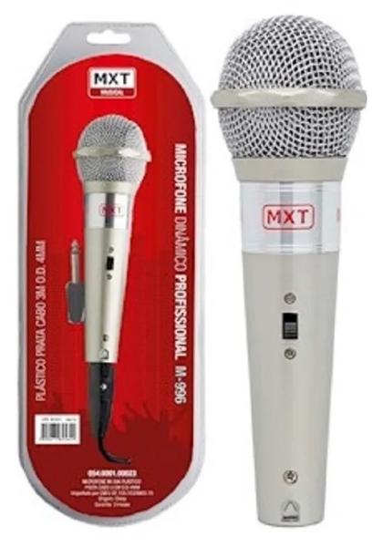 Microfone M-996 Plástico Prata com Fio - Mxt