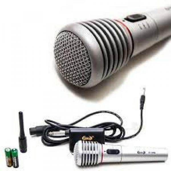 Microfone Metal Profissional com e Sem Fio 30 Metros Prata - Idea Lelong