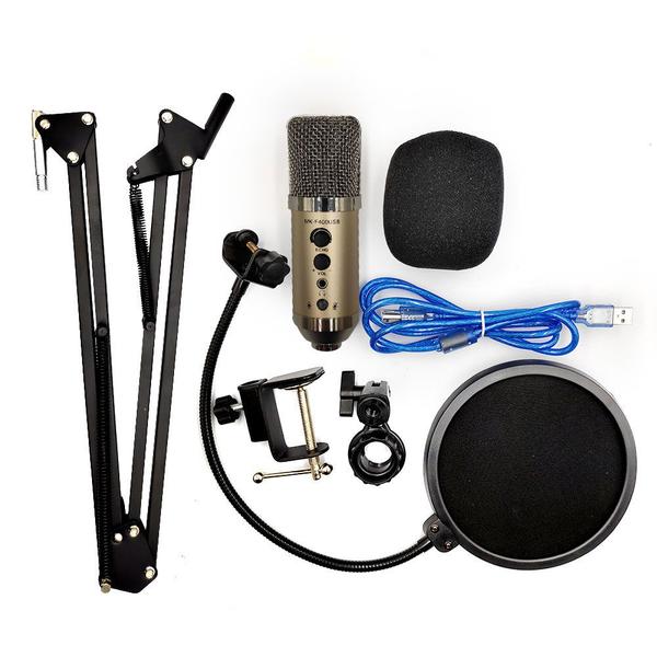 Microfone MK-F400USB Kit Completo - Dourado - Tecnet
