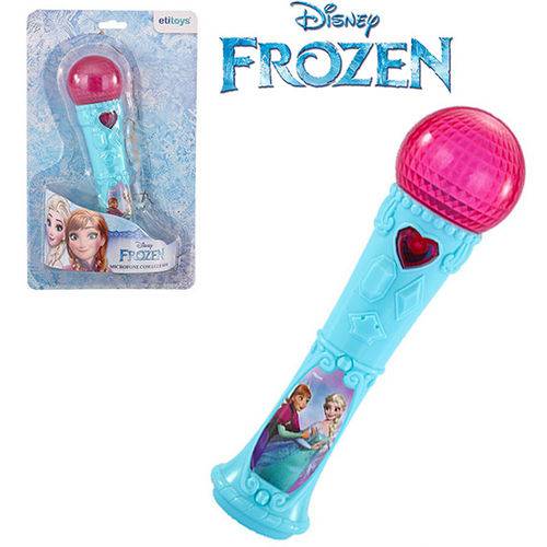 Microfone Musical Infantil Frozen com Luz a Pilha na Cartela