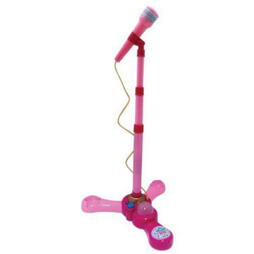 Microfone Rosa com Pedestal Musical Meninas Infantil Fenix