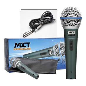Microfone MXT Dinamico PRO BT-58A Metal com Fio 4.5 Metros OD 5 MM