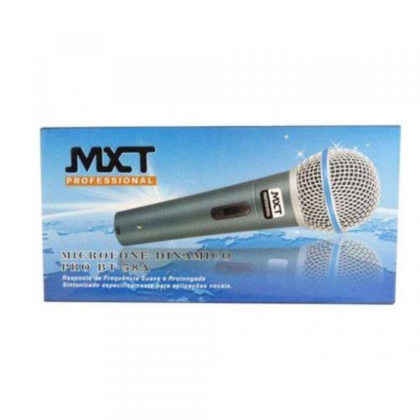 Microfone MXT Dinâmico Pro Bt-58A Metal com Fio 4.5 Metros OD 5 Mm