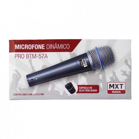 Microfone Mxt Dinâmico Pro Btm-57a