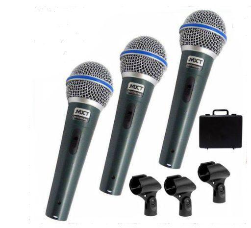 Microfone Mxt Pro BTM58A C/3Pçs 541108 C/3Pçs C/Caximbo S/Cabo