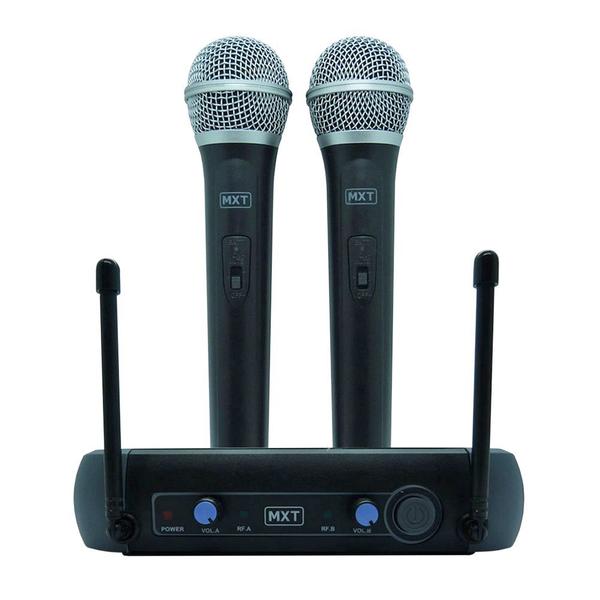 Microfone MXT Sem Fio Duplo UHF202 FREQ. 687,6-695.5MHZ - eu Quero Eletro