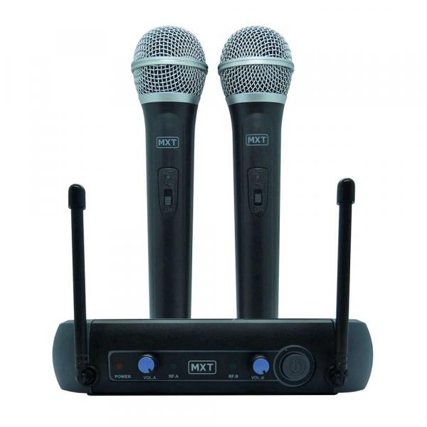 Microfone MXT Sem Fio Duplo UHF202 FREQ. 686.1-690.3MHZ