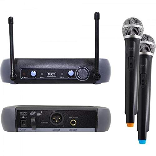 Microfone MXT Sem Fio Duplo UHF202 FREQ. 687,6-695.5MHZ