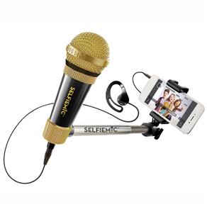 Microfone para Karaokê com Pau de Selfie Estrela Selfie Mic - Preto