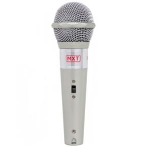 Microfone Plástico Prata com Fio 3 Metros MT541023 MXT