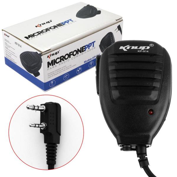 Microfone Ppt para Rádio Comunicador 50Mw - Knup
