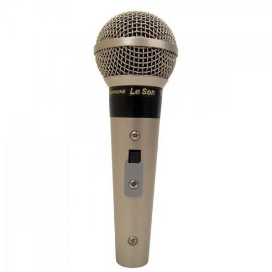 Microfone Profissional com Fio Cardioide Champanhe Sm58b Leson - Leson