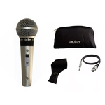 Microfone Profissional Com Fio Cardioide e corpo de metal Champanhe | Leson | SM58 P4