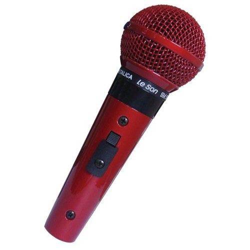 Microfone Profissional com Fio Cardióide Leson Sm58 P4 Red