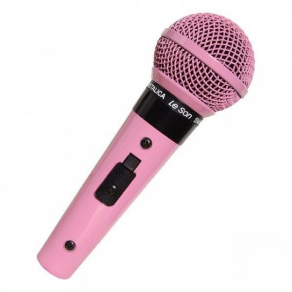 Microfone Profissional com Fio Cardióide Leson Sm58 P4 Rosa
