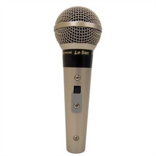 Microfone Profissional com Fio Cor Champanhe Sm58b Leson