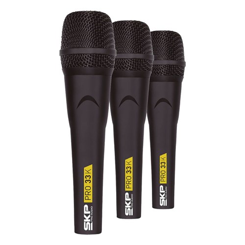 Microfone Profissional com Fio Kit com 3 Peças, não Acompanha Cabos Pro33k