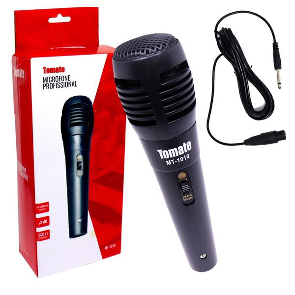 Microfone Profissional com Fio MT-1010 Tomate 3m Dinâmico para Ensaios e Convenções