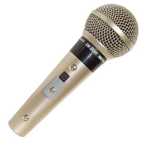 Microfone Profissional com Fio Sm58 P4 Champanhe Leson