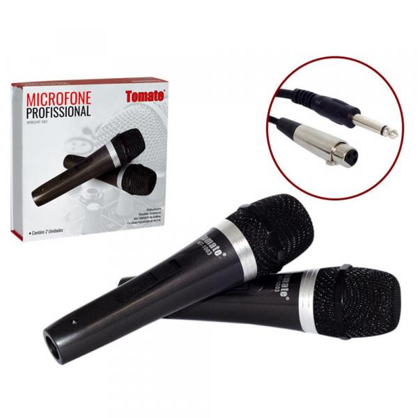 Microfone Profissional com Fio 2 Unidades na Cx Mt-1003 - Tomate