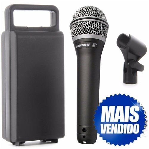 Microfone Dinâmico Super Cardióide Xlr Q7 Samson