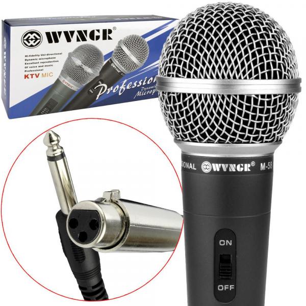 Microfone Profissional Dinâmico com Cabo Wvngr M-58 - Generico
