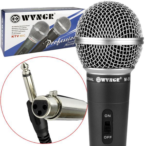 Microfone Profissional Dinâmico com Cabo Wvngr M-58 M-58 GENERICO - Genérico