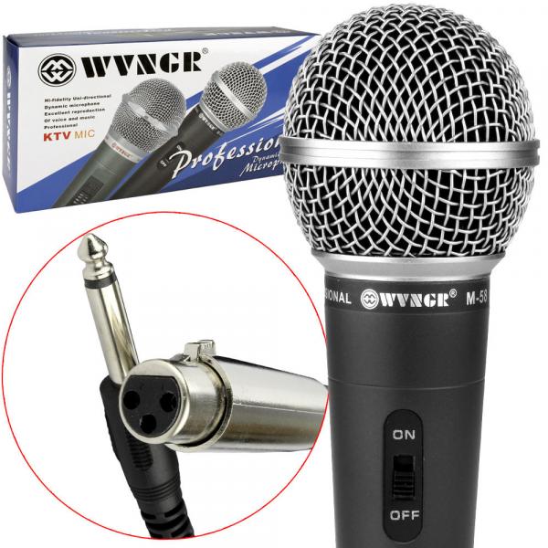 Microfone Profissional Dinamico com Cabo WVNGR M-58 M-58 Generico - Vitrine
