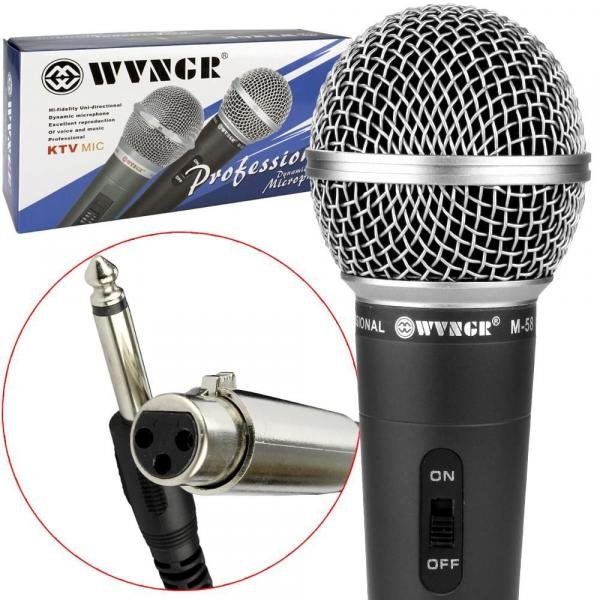Microfone Profissional Dinamico com Cabo WVNGR M-58 M-58 Generico