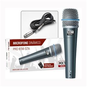 Microfone Profissional Dinâmico Mxt Bt57A + Cachimbo + Estojo + Cabo