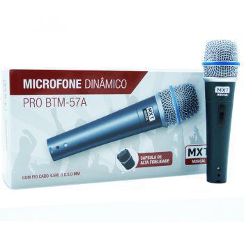 Microfone Profissional Dinâmico MXT BT57A + Cachimbo + Estojo + Cabo