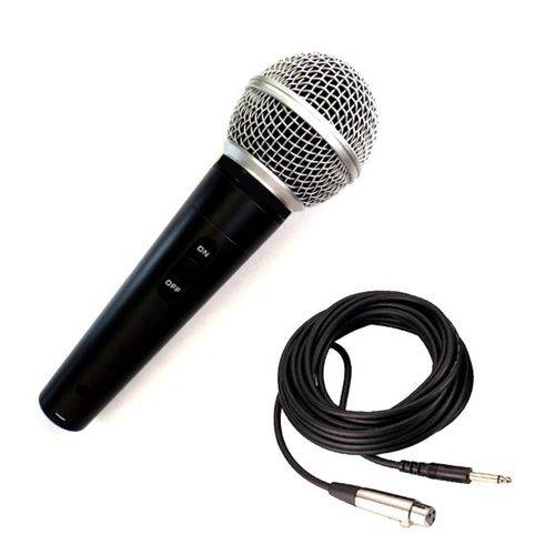 Microfone Profissional Dinamico para Palestra Karaokê Igreja com Cabo 5m