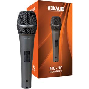 Microfone Profissional Dinâmico Vokal Mc30 Cabo + Cachimbo