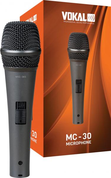 Microfone Profissional Dinâmico Vokal Mc30 Cabo + Cachimbo