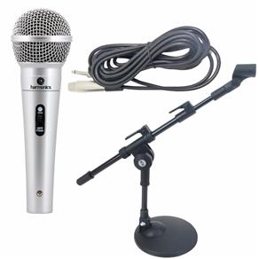 Microfone Profissional Harmonics Mdc201 + Mini Pedestal de Mesa + Cabo