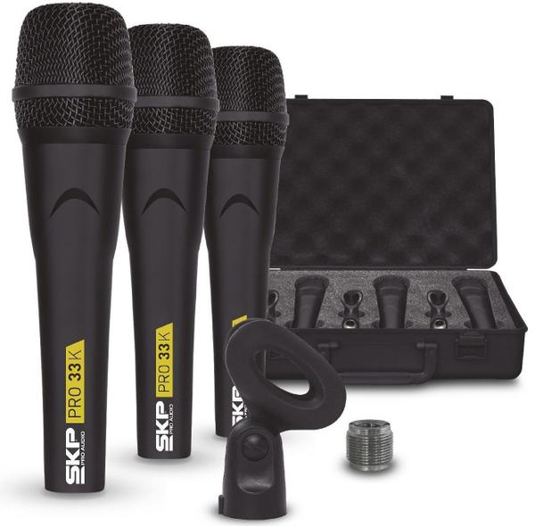 Microfone Profissional Skp Pro33K Com Case (Kit Com 3)