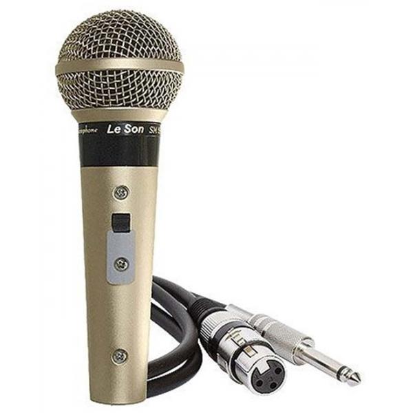 Microfone Profissional SM58 P4 Champanhe LESON.