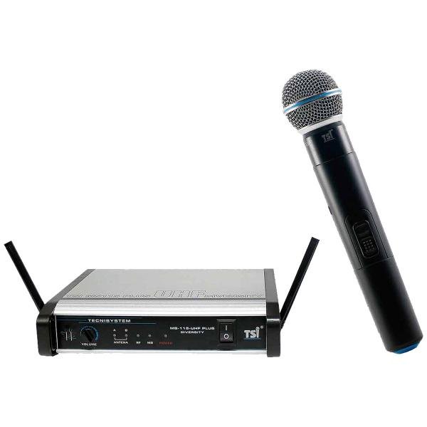 Microfone S/ Fio de Mão UHF - MS 115 UHF PLUS TSI