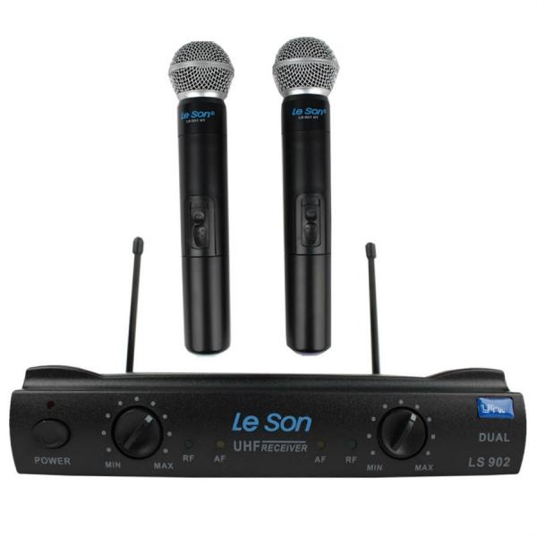 Microfone S/Fio Duplo Uhf LeSom Ls902